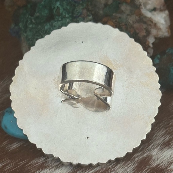 Turquoise spiny oyster statement huge southwestern, Sterling silver ring - Picture 6 of 10